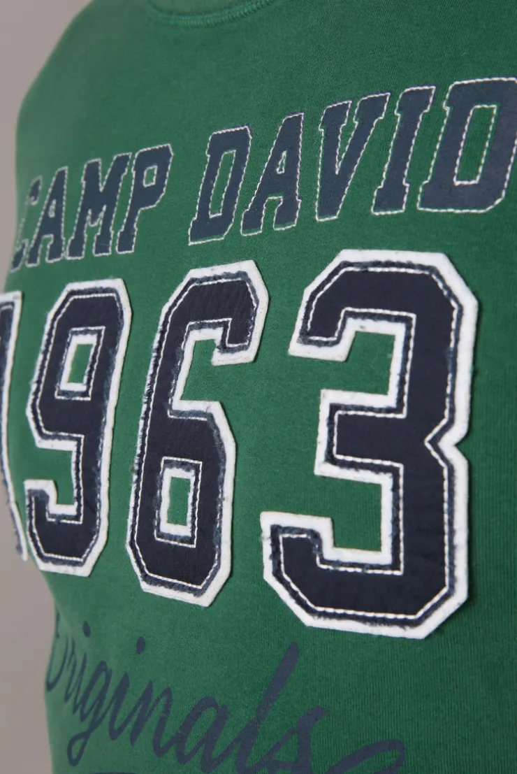 CAMP DAVID & SOCCX Sweatshirt mit Artwork im Retro-Style raw green rawgreen Best Sale
