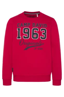 CAMP DAVID & SOCCX Sweatshirt mit Artwork im Retro-Style royal red royalred Flash Sale