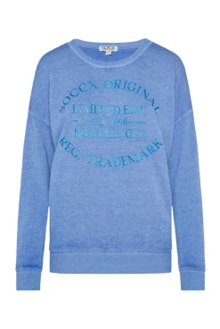 CAMP DAVID & SOCCX Sweatshirt mit Ausbrenner-Effekten und Print vividblue Shop