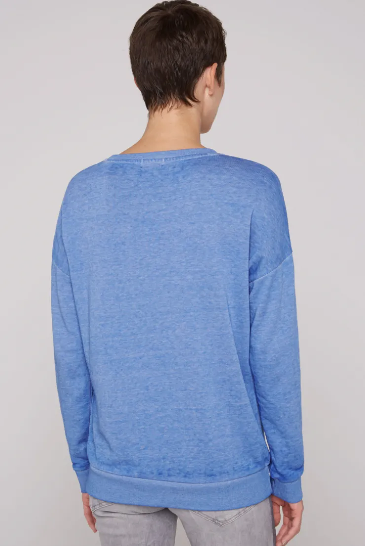 CAMP DAVID & SOCCX Sweatshirt mit Ausbrenner-Effekten und Print vividblue Shop