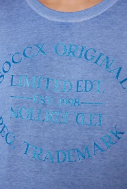 CAMP DAVID & SOCCX Sweatshirt mit Ausbrenner-Effekten und Print vividblue Shop