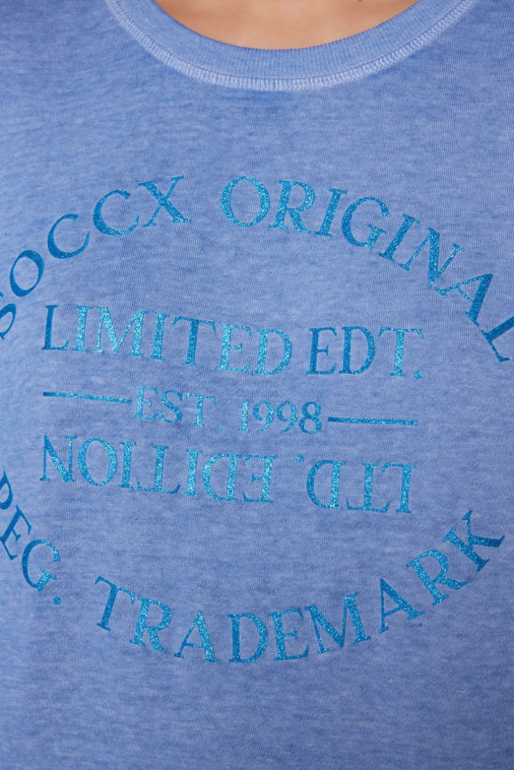 CAMP DAVID & SOCCX Sweatshirt mit Ausbrenner-Effekten und Print vividblue Shop
