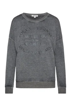 CAMP DAVID & SOCCX Sweatshirt mit Ausbrenner-Effekten und Print blue navy bluenavy Store