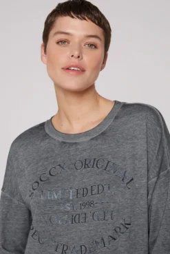 CAMP DAVID & SOCCX Sweatshirt mit Ausbrenner-Effekten und Print blue navy bluenavy Store