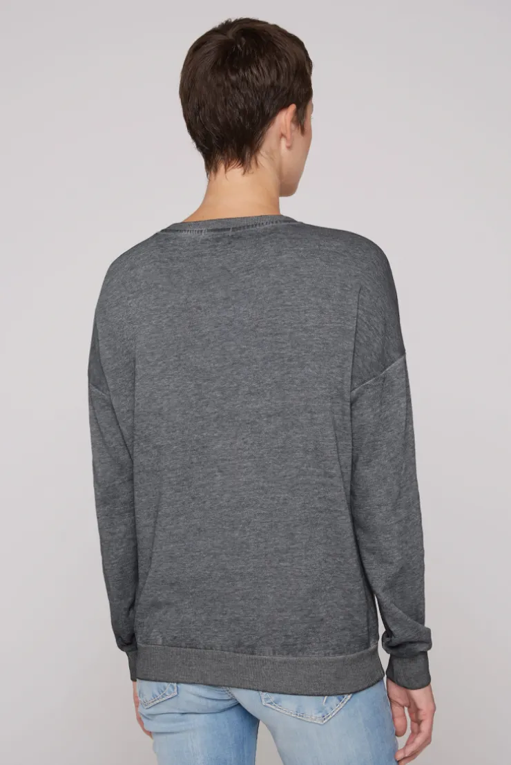 CAMP DAVID & SOCCX Sweatshirt mit Ausbrenner-Effekten und Print blue navy bluenavy Store