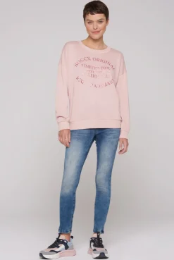 CAMP DAVID & SOCCX Sweatshirt mit Ausbrenner-Effekten und Print rose blush roseblush Fashion