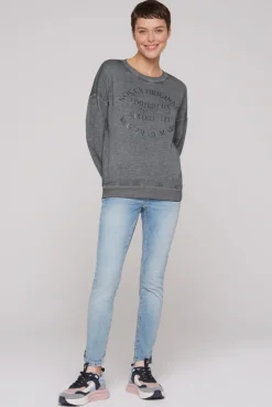 CAMP DAVID & SOCCX Sweatshirt mit Ausbrenner-Effekten und Print blue navy bluenavy New