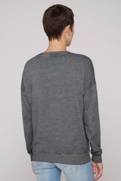 CAMP DAVID & SOCCX Sweatshirt mit Ausbrenner-Effekten und Print blue navy bluenavy New