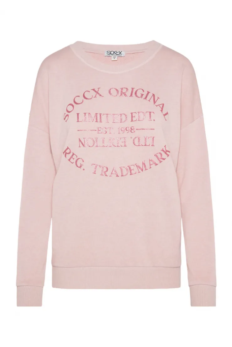 CAMP DAVID & SOCCX Sweatshirt mit Ausbrenner-Effekten und Print rose blush roseblush Flash Sale