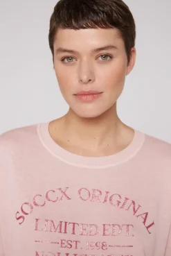 CAMP DAVID & SOCCX Sweatshirt mit Ausbrenner-Effekten und Print rose blush roseblush Flash Sale