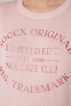 CAMP DAVID & SOCCX Sweatshirt mit Ausbrenner-Effekten und Print rose blush roseblush Flash Sale