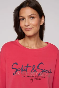 CAMP DAVID & SOCCX Sweatshirt mit Gummizugsaum pinky red pinkyred New
