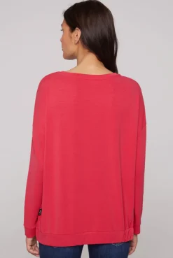 CAMP DAVID & SOCCX Sweatshirt mit Gummizugsaum pinky red pinkyred New