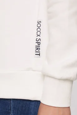 CAMP DAVID & SOCCX Sweatshirt mit hohem Kragen und Logo Print ivory Flash Sale