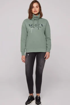 CAMP DAVID & SOCCX Sweatshirt mit hohem Kragen und Logo Print muted aqua mutedaqua Store