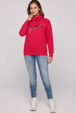CAMP DAVID & SOCCX Sweatshirt mit hohem Kragen und Logo Print clear red clearred Best