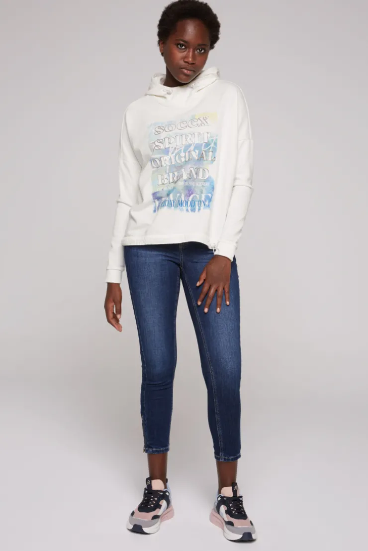 CAMP DAVID & SOCCX Sweatshirt mit Kapuze und Print Artwork ivory Best