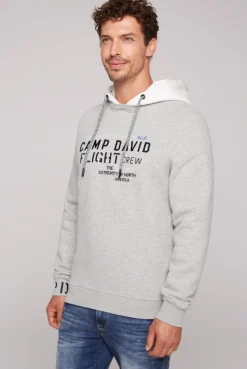 CAMP DAVID & SOCCX Sweatshirt mit Kontrastkapuze und Logo-Stickereien granite melange granitemelange Best Sale