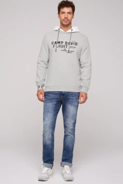 CAMP DAVID & SOCCX Sweatshirt  mit Kontrastkapuze und Logo-Stickereien granite melange granitemelange Best Sale