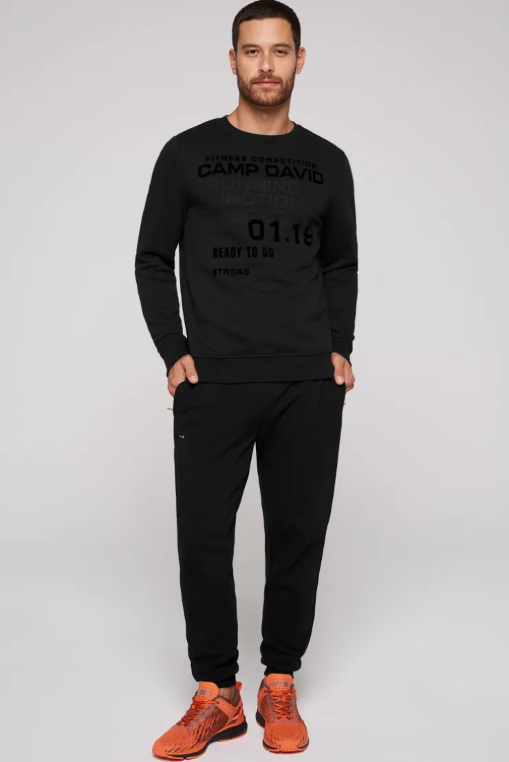 CAMP DAVID & SOCCX Sweatshirt mit Label Prints black Discount