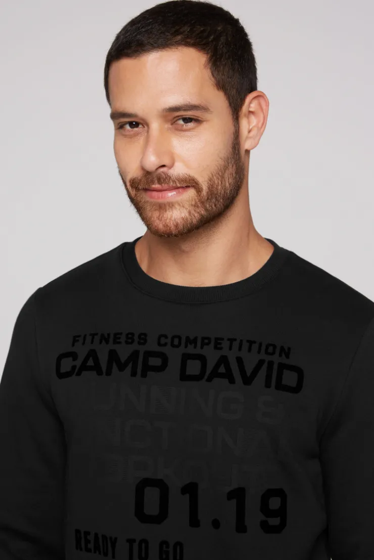 CAMP DAVID & SOCCX Sweatshirt mit Label Prints black Discount