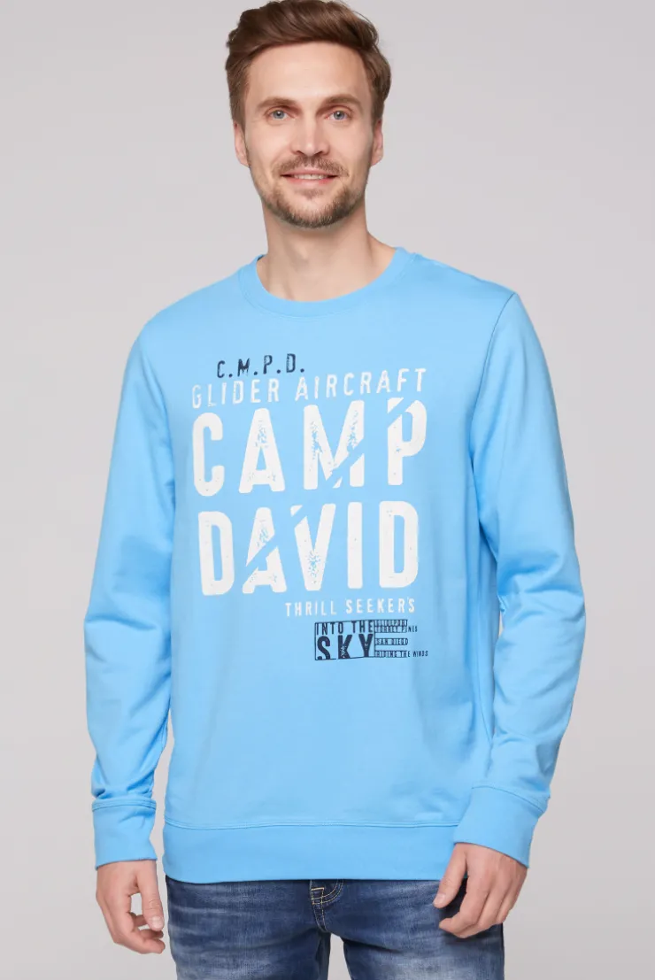 CAMP DAVID & SOCCX Sweatshirt mit Logo Print aqua Hot