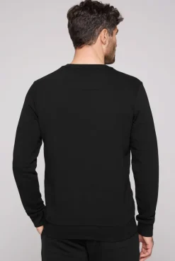 CAMP DAVID & SOCCX Sweatshirt mit rundem Label Print black Store