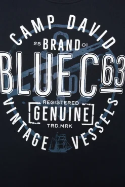 CAMP DAVID & SOCCX Sweatshirt mit rundem Label Print blue navy bluenavy Discount
