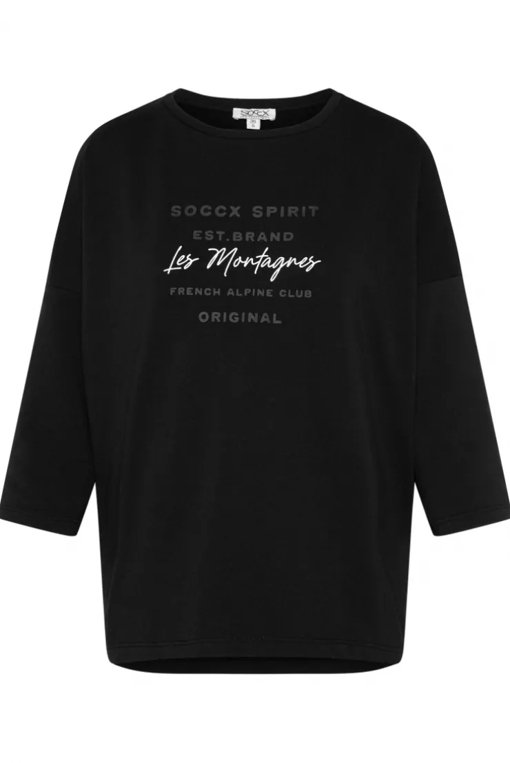 CAMP DAVID & SOCCX Sweatshirt mit tonigen Rubber Prints black Best Sale