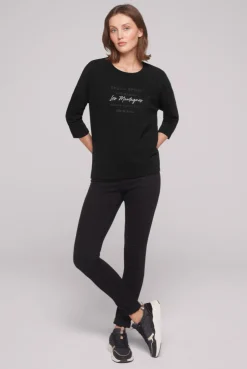 CAMP DAVID & SOCCX Sweatshirt mit tonigen Rubber Prints black Best Sale