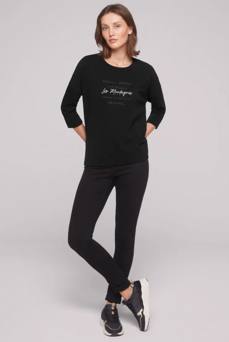 CAMP DAVID & SOCCX Sweatshirt mit tonigen Rubber Prints black Best Sale