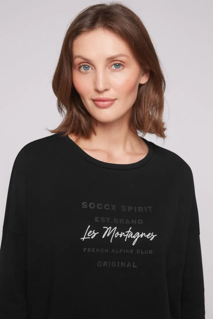 CAMP DAVID & SOCCX Sweatshirt mit tonigen Rubber Prints black Best Sale