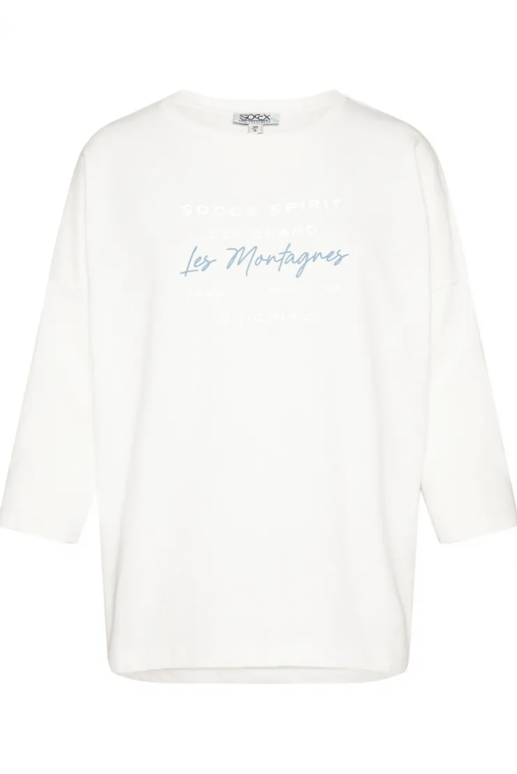 CAMP DAVID & SOCCX Sweatshirt mit tonigen Rubber Prints ivory New