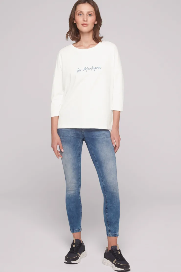 CAMP DAVID & SOCCX Sweatshirt mit tonigen Rubber Prints ivory New