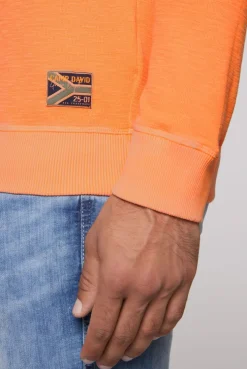 CAMP DAVID & SOCCX Sweatshirt mit Used-Waschung sunrise orange sunriseorange Cheap