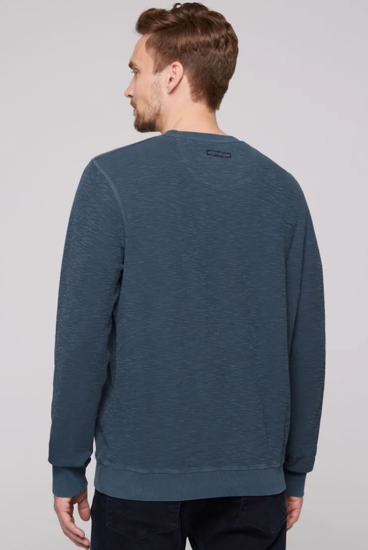 CAMP DAVID & SOCCX Sweatshirt mit Used-Waschung blue navy bluenavy Cheap