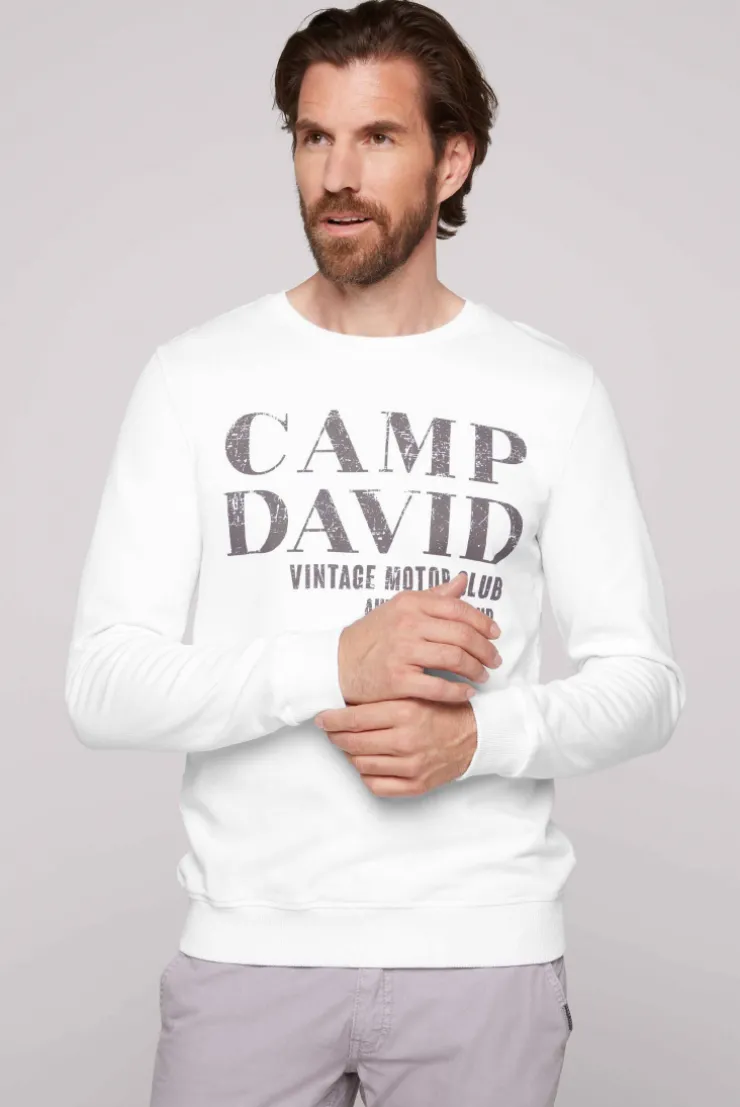 CAMP DAVID & SOCCX Sweatshirt mit Vintage Print opticwhite Discount