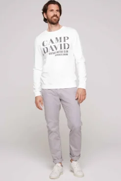 CAMP DAVID & SOCCX Sweatshirt mit Vintage Print opticwhite Discount