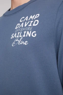 CAMP DAVID & SOCCX Sweatshirt mit Wording Print blue haze | S bluehaze Cheap