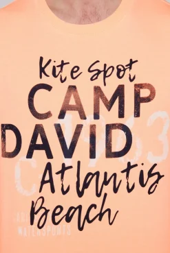 CAMP DAVID & SOCCX Sweatshirt mit Wording Print speed orange speedorange Cheap