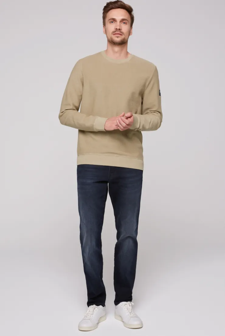 CAMP DAVID & SOCCX Sweatshirt Reversed mit Patch-Print tan Store