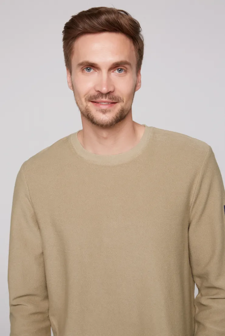 CAMP DAVID & SOCCX Sweatshirt Reversed mit Patch-Print tan Store