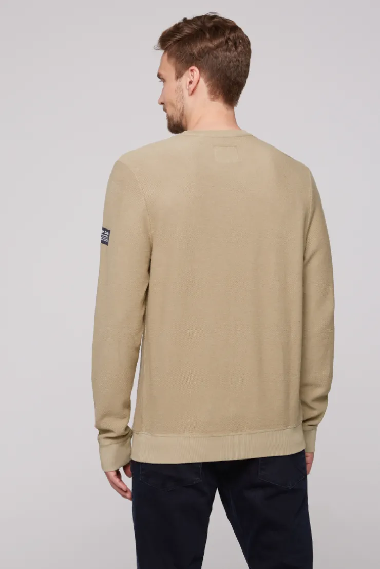 CAMP DAVID & SOCCX Sweatshirt Reversed mit Patch-Print tan Store