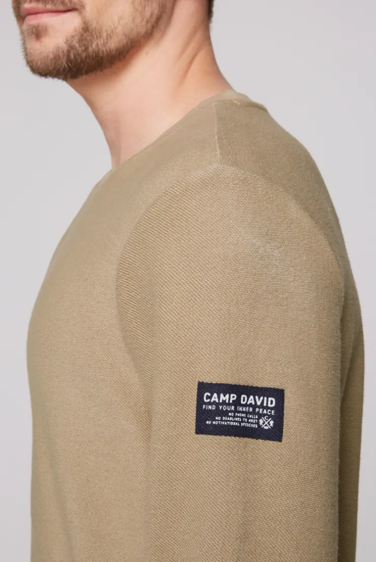 CAMP DAVID & SOCCX Sweatshirt Reversed mit Patch-Print tan Store