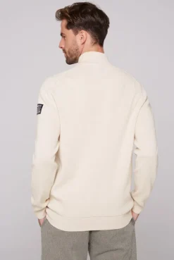CAMP DAVID & SOCCX Troyer-Pullover mit Zipper-Detail ecru Hot
