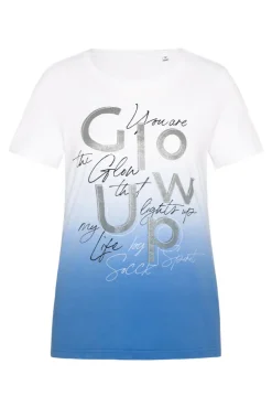 CAMP DAVID & SOCCX T-Shirt Dip Dye mit Glitter Wording airy blue | S airyblue Cheap