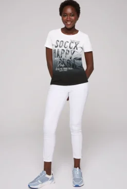 CAMP DAVID & SOCCX T-Shirt Dip Dye mit Glitter Wording | S black Hot