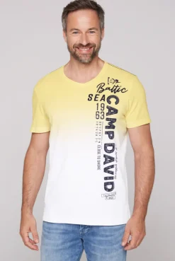 CAMP DAVID & SOCCX T-Shirt Dip Dye mit senkrechtem Logo Artwork light lime lightlime Outlet