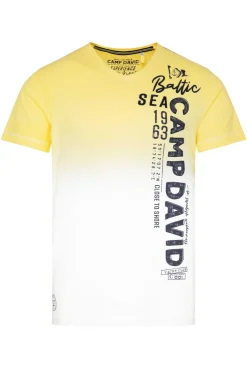 CAMP DAVID & SOCCX T-Shirt Dip Dye mit senkrechtem Logo Artwork light lime lightlime Outlet