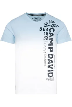CAMP DAVID & SOCCX T-Shirt Dip Dye mit senkrechtem Logo Artwork summer blue summerblue Best Sale
